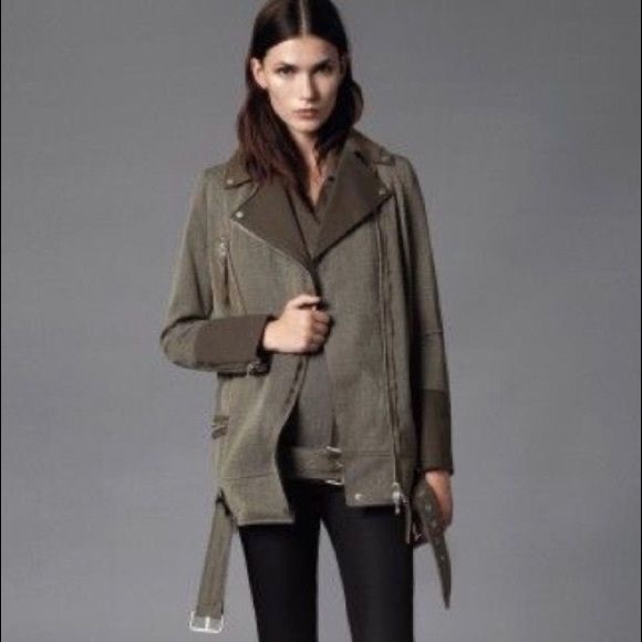 All saint military green biker jacket us6 - Picture 1 of 3